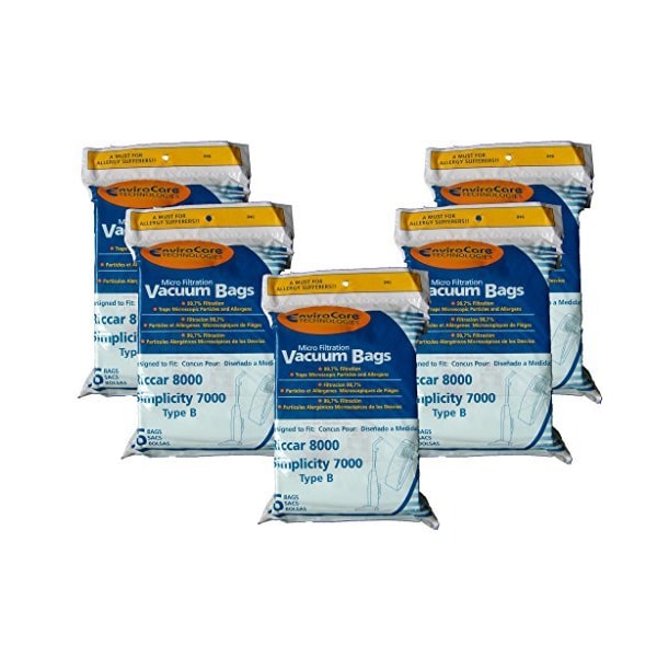 Envirocare Riccar 8000 & Simplicity 7000 Type B Vaccum Bags, Upright